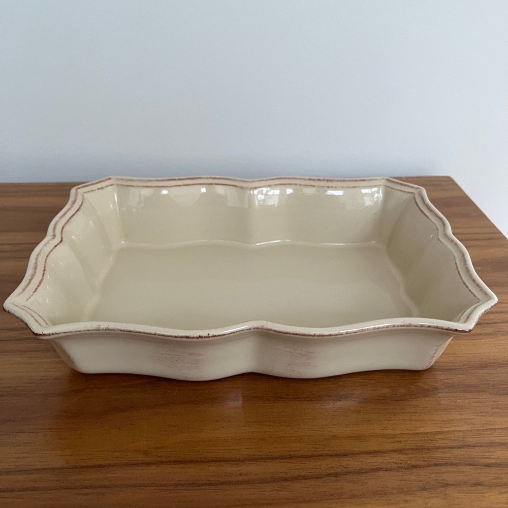 GRESTEL Stoneware Fluted Rectangular Baking Dish Rustic French Country Kitchen